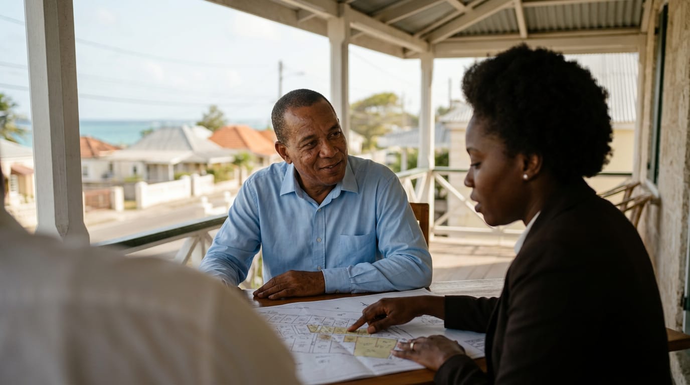 Do I need a Barbados attorney to buy property, and what does conveyancing involve?